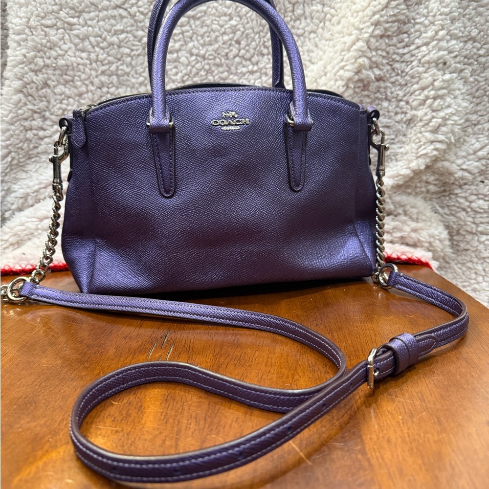 Coach Metallic Purple Crossbody Bag - Picture 3 of 12